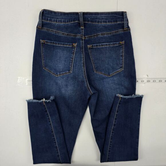 Kancan button fly jeans slim skinny ankle 7/27 denim womens blue 5143 - Picture 3 of 12